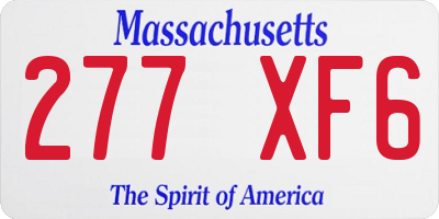 MA license plate 277XF6