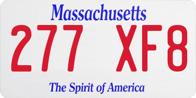 MA license plate 277XF8