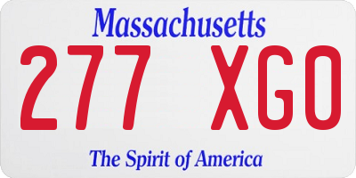 MA license plate 277XG0