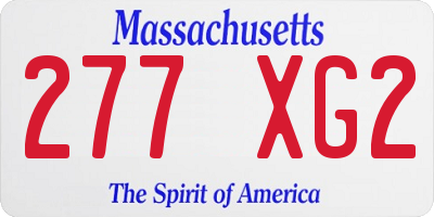 MA license plate 277XG2