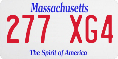 MA license plate 277XG4