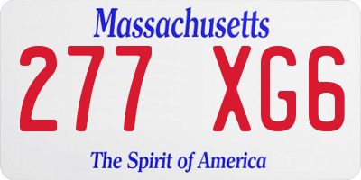MA license plate 277XG6