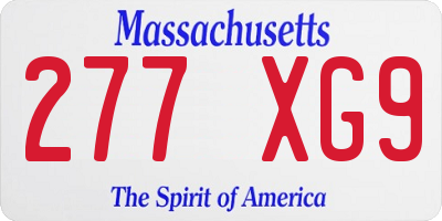 MA license plate 277XG9