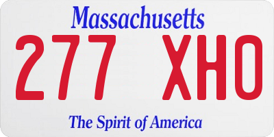 MA license plate 277XH0