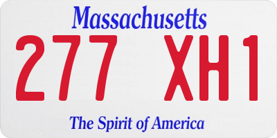 MA license plate 277XH1