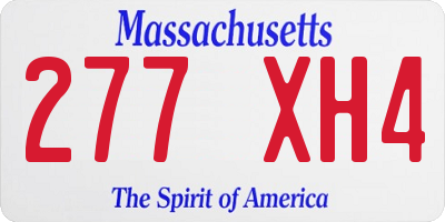 MA license plate 277XH4