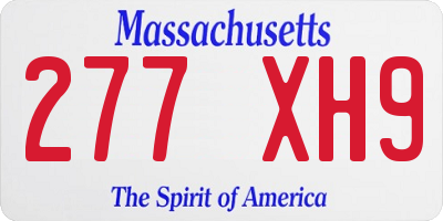 MA license plate 277XH9