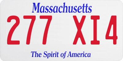 MA license plate 277XI4