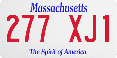 MA license plate 277XJ1