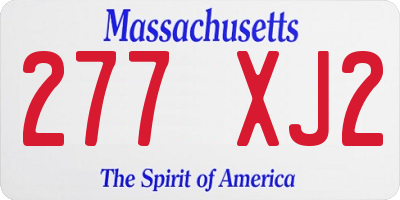 MA license plate 277XJ2
