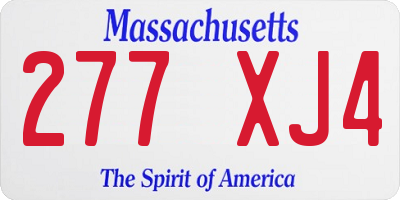 MA license plate 277XJ4