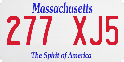 MA license plate 277XJ5