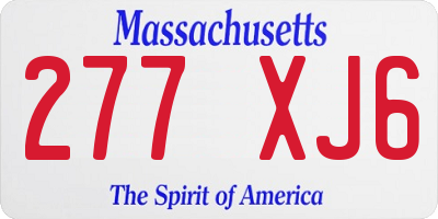 MA license plate 277XJ6