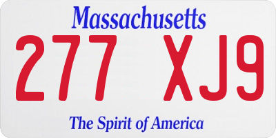 MA license plate 277XJ9