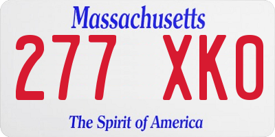 MA license plate 277XK0