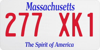 MA license plate 277XK1