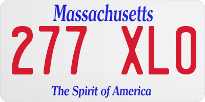 MA license plate 277XL0