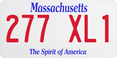 MA license plate 277XL1