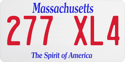 MA license plate 277XL4