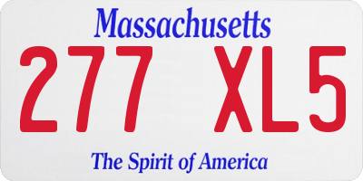 MA license plate 277XL5