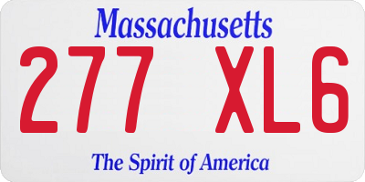 MA license plate 277XL6