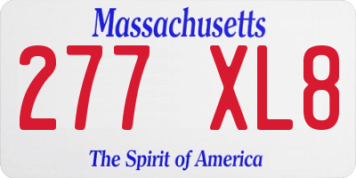 MA license plate 277XL8