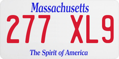 MA license plate 277XL9