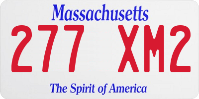 MA license plate 277XM2