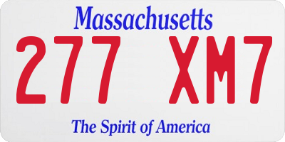 MA license plate 277XM7