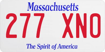 MA license plate 277XN0