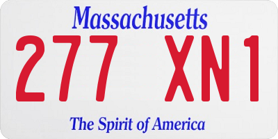 MA license plate 277XN1