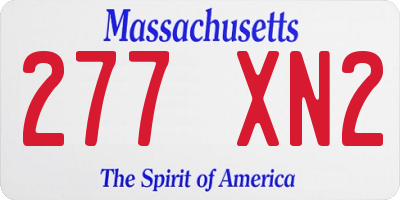 MA license plate 277XN2