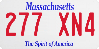 MA license plate 277XN4