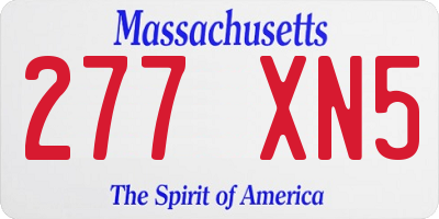 MA license plate 277XN5