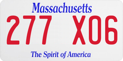 MA license plate 277XO6