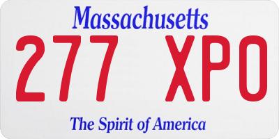 MA license plate 277XP0