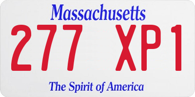 MA license plate 277XP1