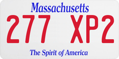 MA license plate 277XP2