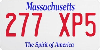 MA license plate 277XP5