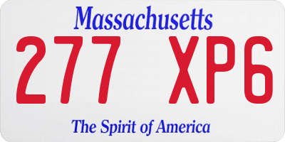 MA license plate 277XP6
