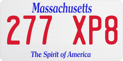 MA license plate 277XP8