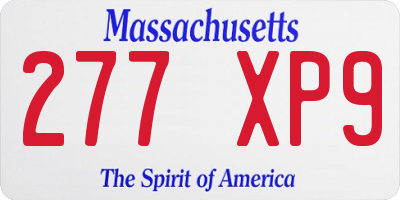MA license plate 277XP9