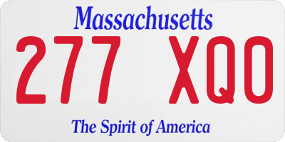 MA license plate 277XQ0