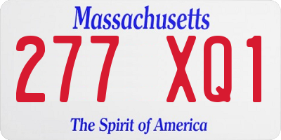 MA license plate 277XQ1