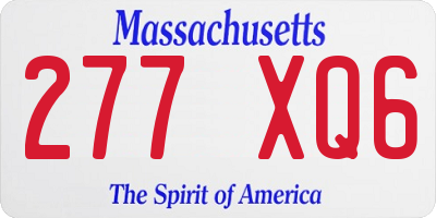 MA license plate 277XQ6