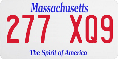MA license plate 277XQ9