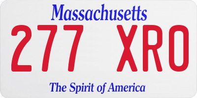 MA license plate 277XR0
