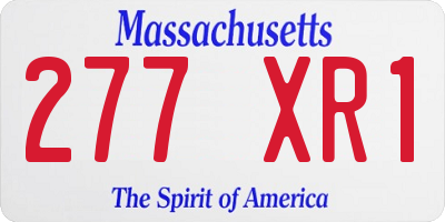 MA license plate 277XR1