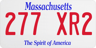 MA license plate 277XR2