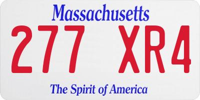 MA license plate 277XR4